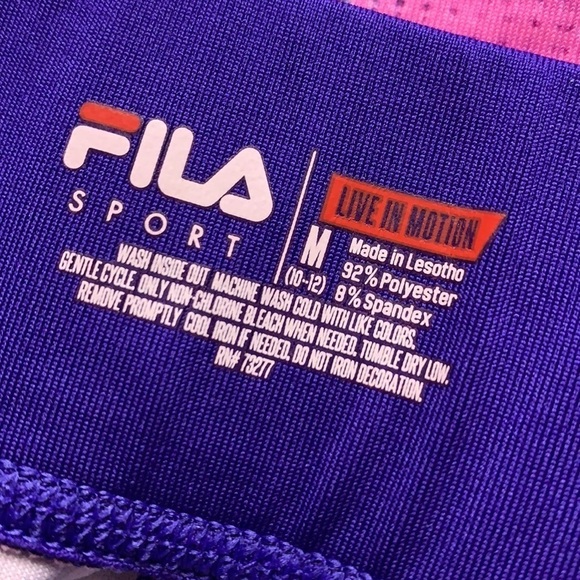 FILA Techno Color Bold Miami Pink Purple multi legging pant girls Medium - Picture 6 of 7